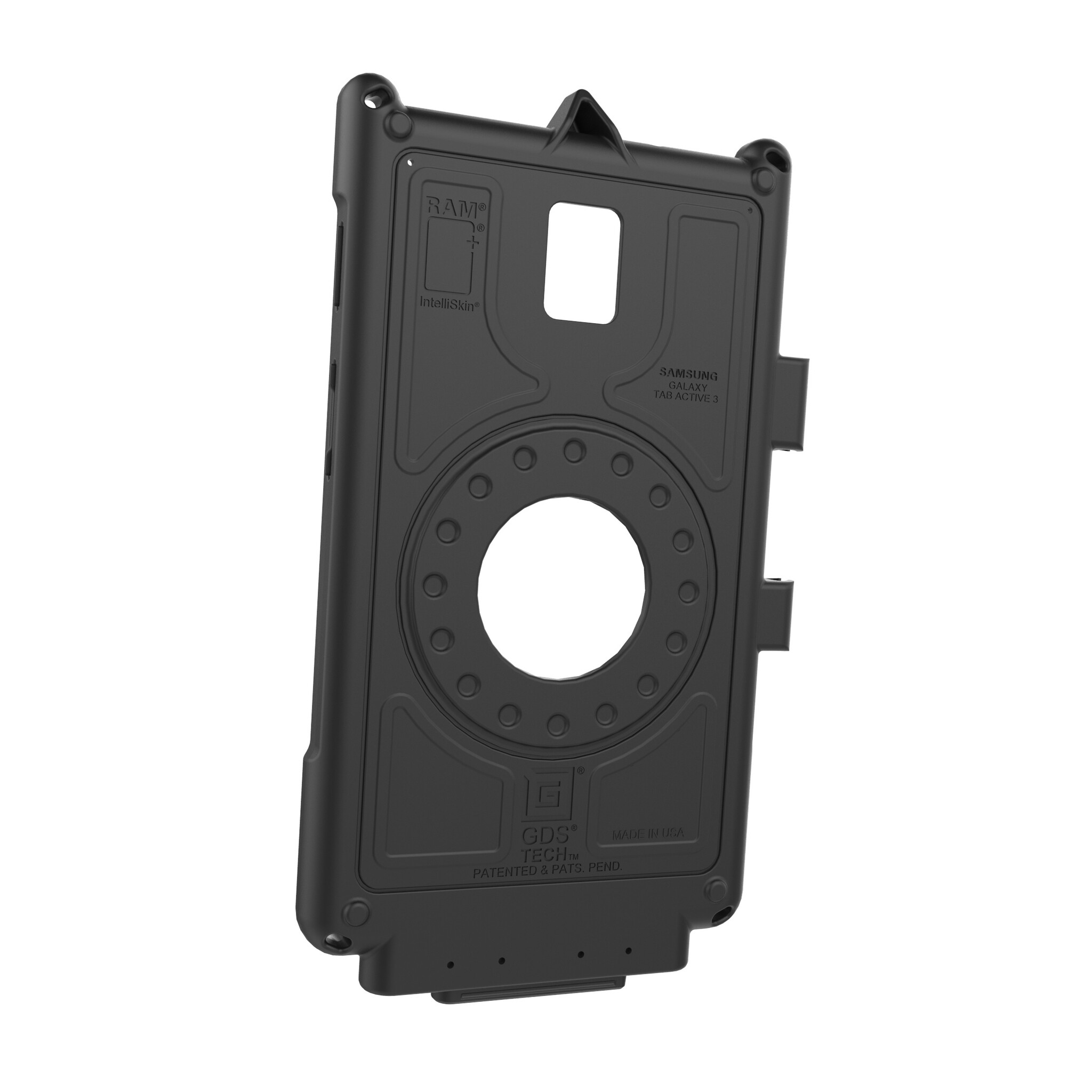 RAM MOUNT RAM-GDS-SKIN-SAM74-NG - This RAM Mounts GDS IntelliSkin Next Gen protective case is designed for the Samsung Galaxy Tab Active3 and offers reliable protection combined with convenient charging functionality. The integrated GDS connector is located in the