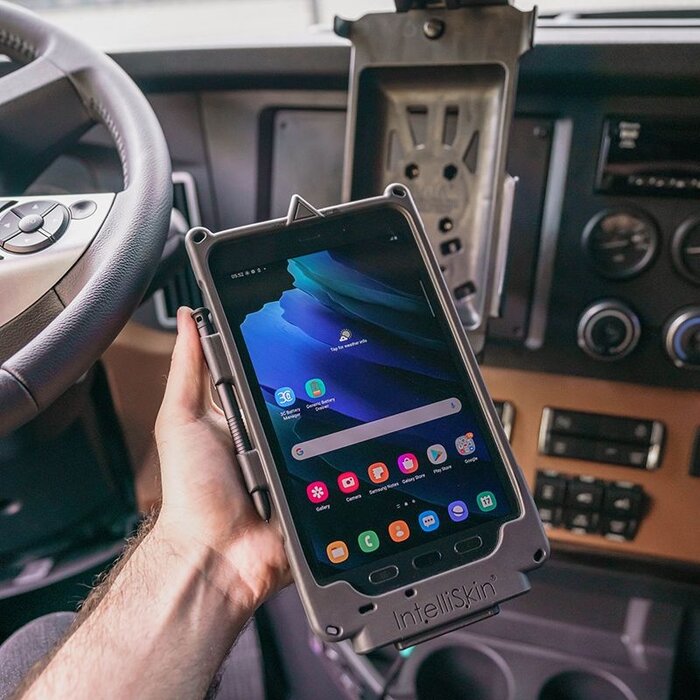 RAM-GDS-SKIN-SAM74-NG - This RAM Mounts GDS IntelliSkin Next Gen protective case is designed for the Samsung Galaxy Tab Active3 and offers reliable protection combined with convenient charging functionality. The integrated GDS connector is located in the