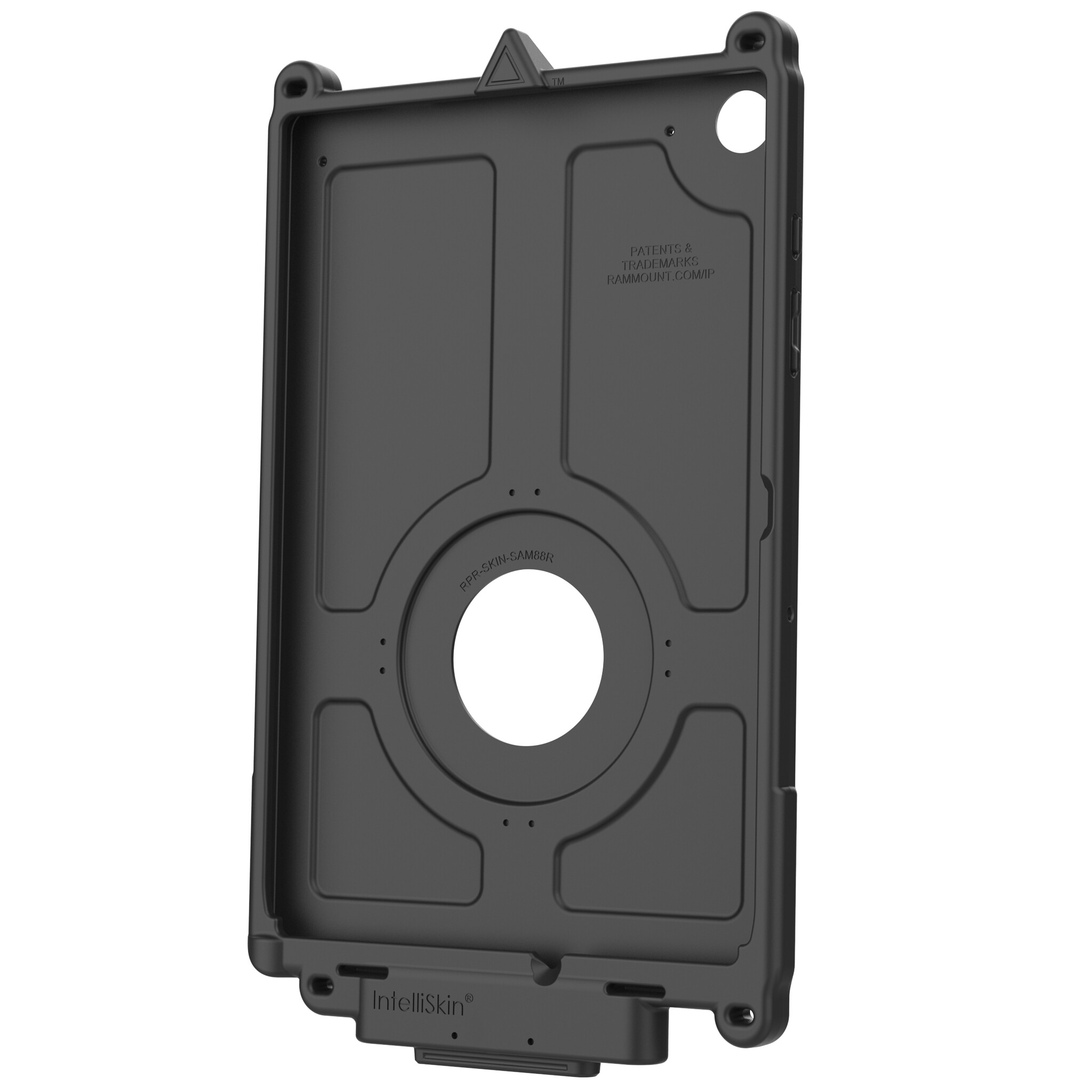 RAM MOUNT RAM-GDS-SKIN-SAM88-NG - Deze RAM Mounts GDS IntelliSkin Next Gen beschermhoes is ontworpen voor de Samsung Galaxy Tab A9+ en biedt betrouwbare bescherming gecombineerd met handige oplaadfunctionaliteit. De geïntegreerde GDS-connector bevindt zich in het b