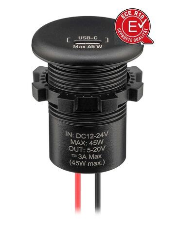 RAM MOUNT 560006 Chargeur dÆinstallation de panneaux USB-C avec fils nus, longueur de cÔble 150 mm