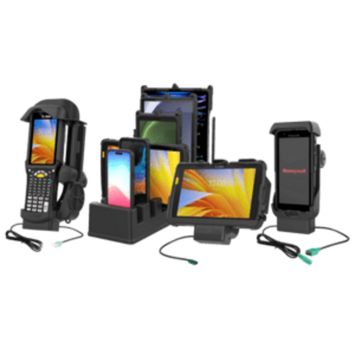 RAM MOUNT RAM-GDS-DOCKF-SAM78CPU RAM monta il supporto GDS Cool-Dock (Latch) per Samsung Tab S7 FE, S7+, S8+, S9 FE+, S9+ e S10+ - nella custodia protettiva IntelliSkin Next Gen - Alimentatore USB-C