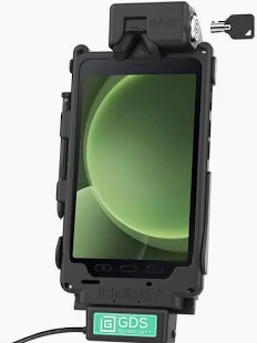 RAM MOUNT RAM-GDS-DOCKL-SAM62CDU La RAM se fixe dans un support GDS tough-dock (verrouillage Ó touche) pour Samsung Tab Active3 et Active5 - dans la housse protectrice IntelliSkin Next Gen - connecteurs USB-C & USB-A