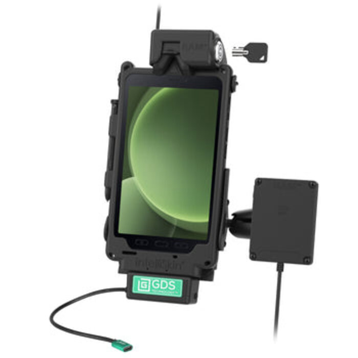 RAM MOUNT RAM-GDS-DOCKL-SAM62CP-NFCU RAM monta il supporto GDS Tough-Dock (chiave a chiave) per Samsung Tab Active3 e Active5 nella custodia protettiva IntelliSkin - NFC-Extender - Connettore USB-C