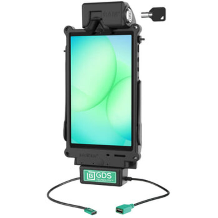 RAM MOUNT RAM-GDS-DOCKL-SAM80CDU RAM montiert GDS Tough-Dock-Halter (Key-Locking) f³r Samsung Tab A7 Lite (8.7?) & A9 û im IntelliSkin Next Gen Schutzmantel û USB-C & USB-A Connector