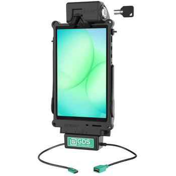 RAM MOUNT RAM-GDS-DOCKL-SAM80CDU RAM Mounts GDS Tough-Dock Holder (Key-Locking) for Samsung Tab A7 Lite (8.7?) & A9 - in IntelliSkin Next Gen Protective Sleeve - USB-C & USB-A Connector