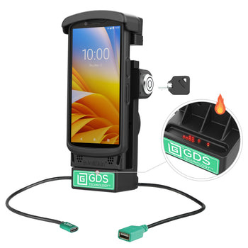 RAM MOUNT RAM-GDS-DOCKL-V12-ZE2434CPDHU RAM Mounts GDS Holder (Key-Locking) for Zebra TC2x & TC5x Series in IntelliSkin Protective Sleeve - Heated Pogo-Pins - USB-C & USB-A Connector