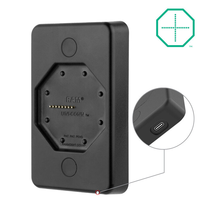 RAM MOUNT RAM-GDS-DOCK-D10V-C Montaggi RAM su dock a muro alimentato GDS Uni-Conn con connessione USB-C - Magnetico - VESA 75x75 & 100x100 mm