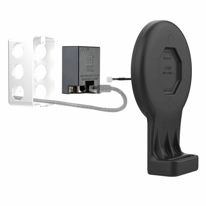RAM MOUNT RAM-GDS-DOCK-W4-POEU Monta RAM Dock a muro alimentato GDS Uni-Conn con PoE (Power over Ethernet) - Magnetico - Connessione RJ45