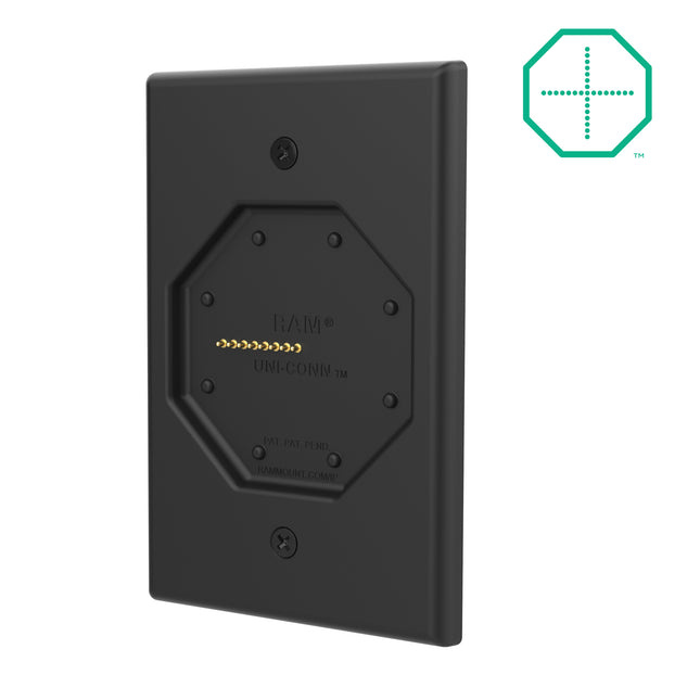 RAM MOUNT RAM-GDS-DOCK-W8-POEU Montaggi RAM GDS« Uni-Conn? Dock a muro a profilo basso alimentato con PoE (prese europee) - Magnetico - Connettore JST