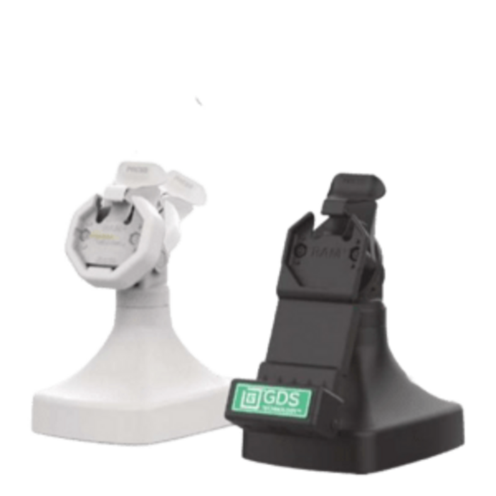 RAM MOUNT RAM-GDS-DOCKLR-D14-U3E Montaje en RAM GDS Uni-Conn Stand Docking Station con bloqueo de tecla (derecha) - Giratorio e inclinable - Conexi¾n RJ45 - PoE (Alimentaci¾n por Ethernet) - Almohadillas Pogo traseras