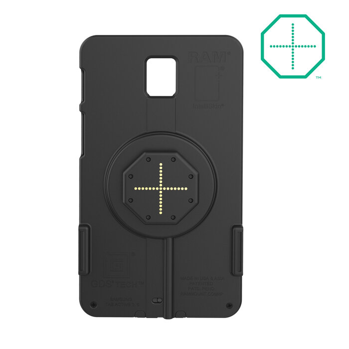 RAM MOUNT RAM-GDS-SKIN-SAM93-TCB Montaje de RAM en funda IntellýSkin Thin-Case para Samsung Galaxy Tab Active3 y Active5 - Pogo-Pads traseros - USB-C externo - TecnologÝa GDS