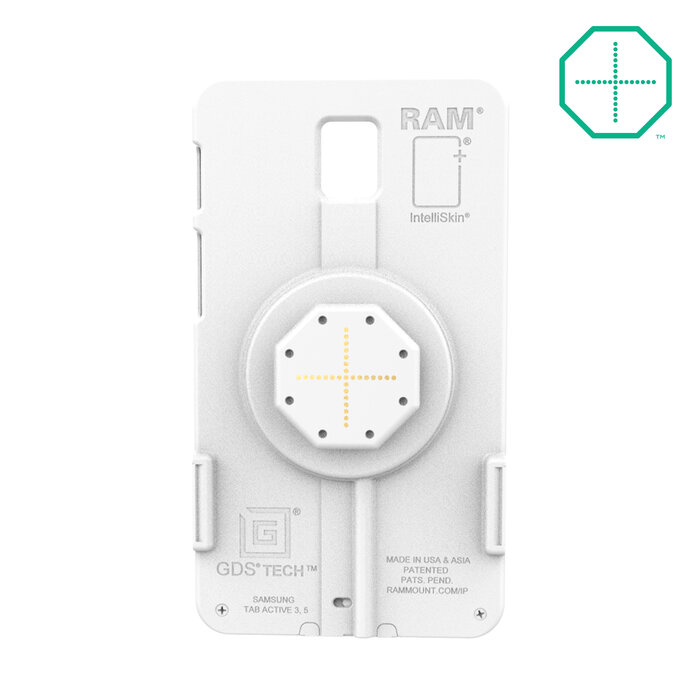 RAM MOUNT RAM-GDS-SKIN-SAM93-TCB-GRY RAM monta la funda fina IntellýSkin para Samsung Galaxy Tab Active3 y Active5 - TecnologÝa GDS, almohadillas traseras Pogo, USB-C externo, gris claro