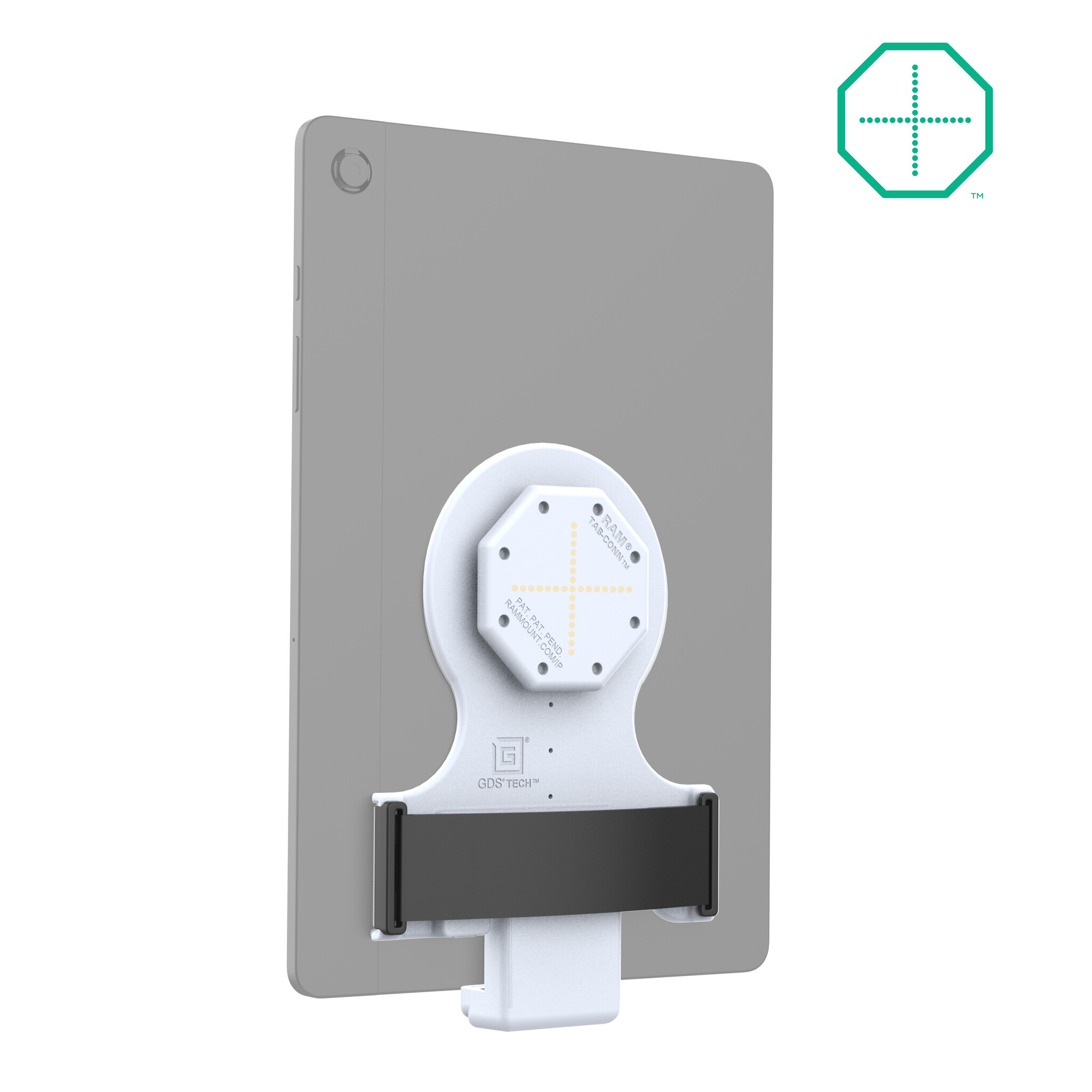 RAM MOUNT RAM-GDS-TABC-B1B-GRY Supports RAM GDS Tab-Conn pour tablettes sans bo¯tier - Pads Pogo arriÞre - Gris clair
