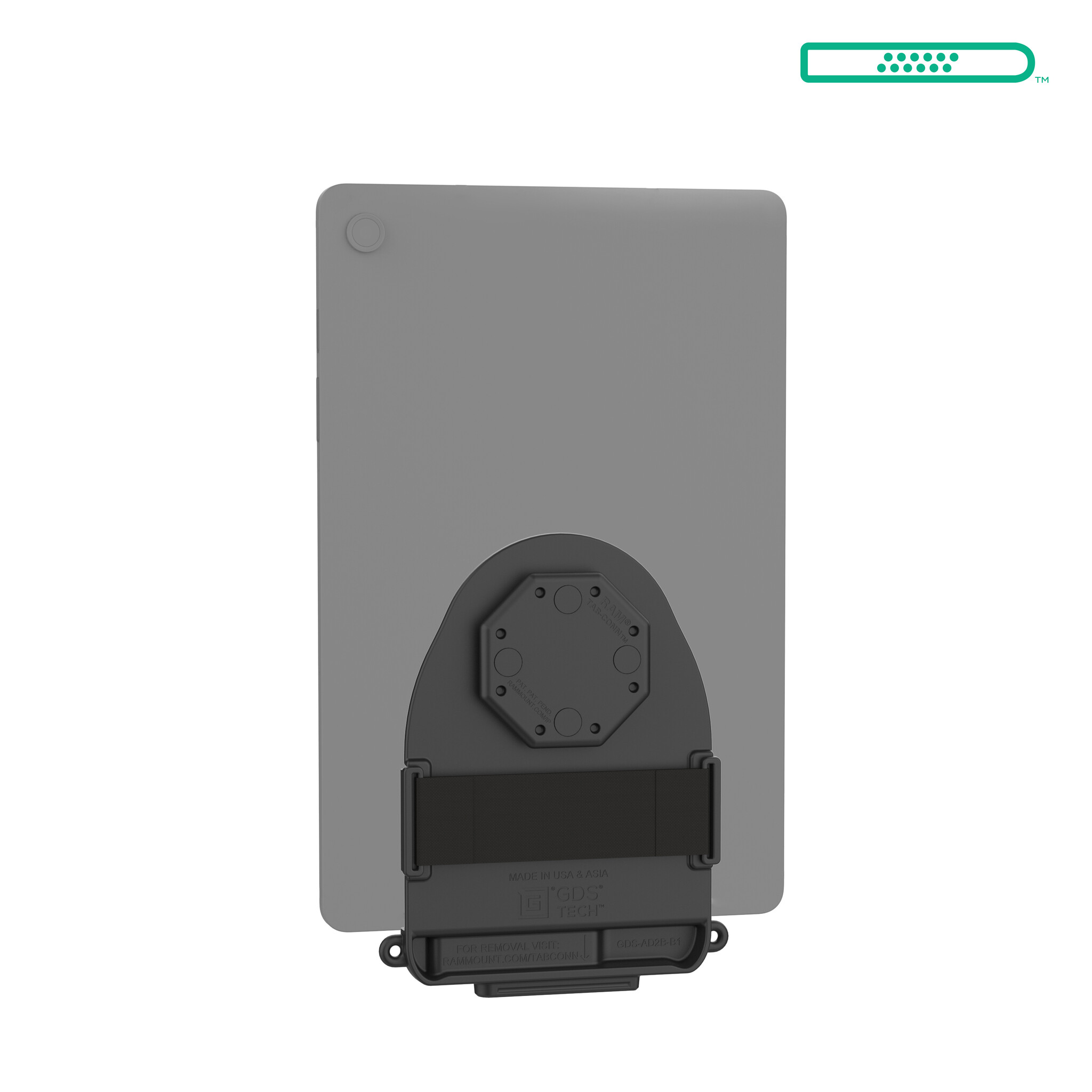 RAM MOUNT RAM-GDS-TABC-B1D RAM monteert GDS tab-conn voor tablets zonder behuizing - D-vormige pogo-pads