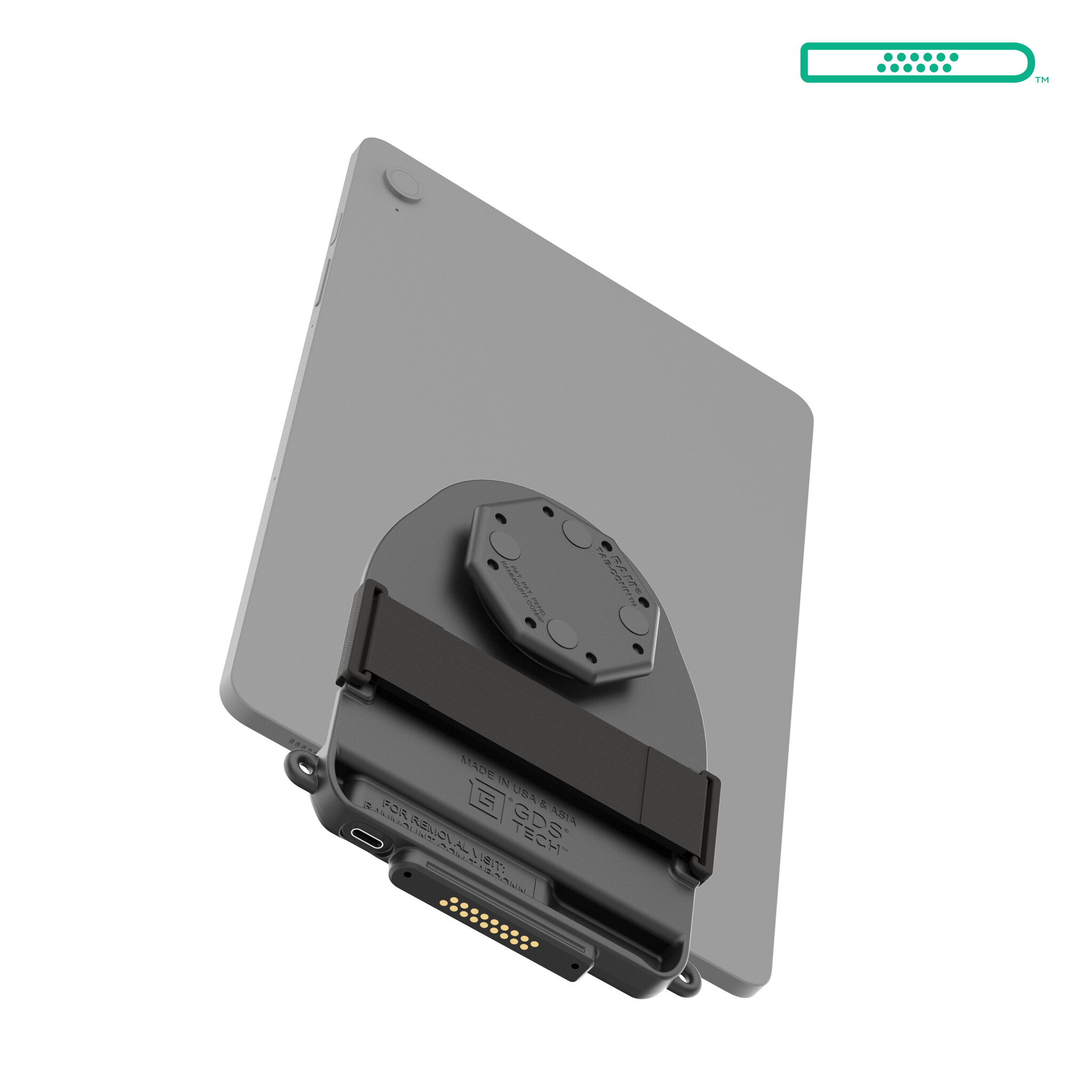 RAM MOUNT RAM-GDS-TABC-B1D Soporte de RAM GDS Tab-Conn para tabletas sin funda - Almohadillas Pogo en forma de D