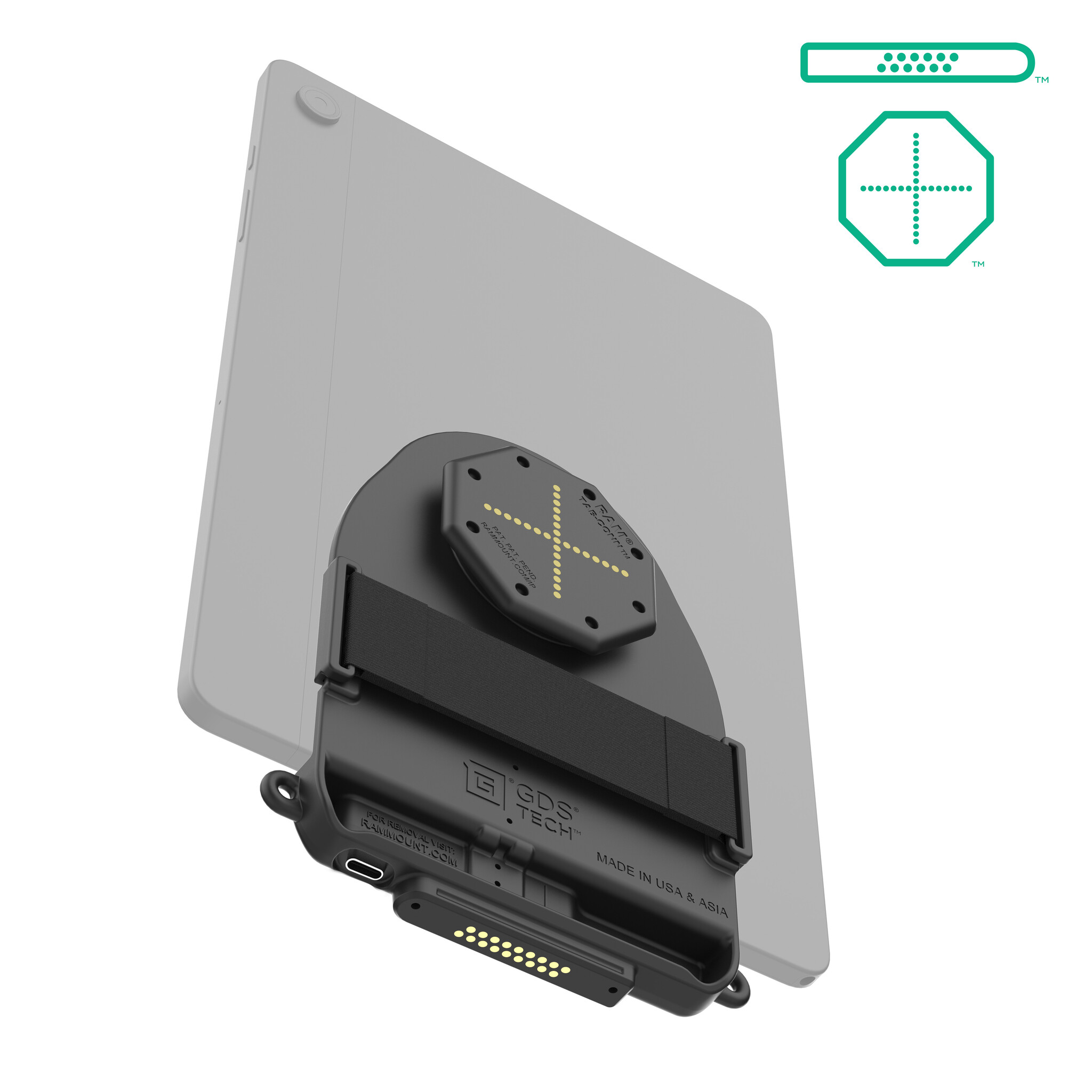 RAM MOUNT RAM-GDS-TABC-B1DB Montaggi RAM GDS Tab-Conn per tablet senza custodia (D-Shape e Pad posteriori Pogo)