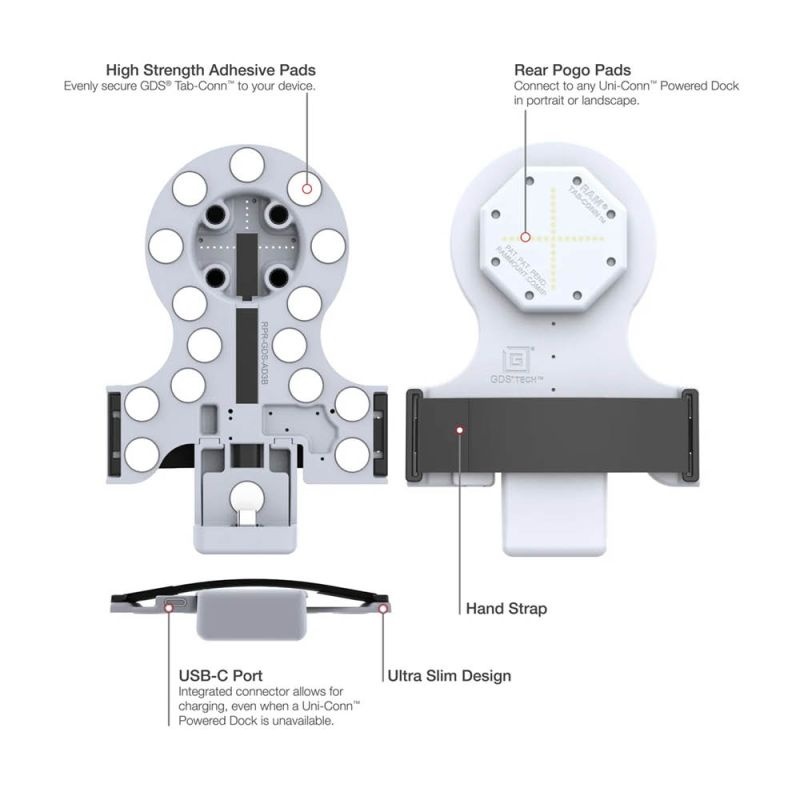 RAM MOUNT RAM-GDS-TABC-F1B-GRY RAM montiert GDS Tab-Conn f³r Folio-Gehõuse û hintere Pogo-Pads û Hellgrau
