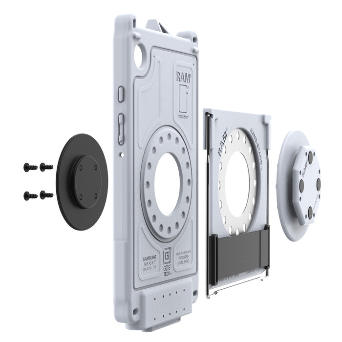 RAM MOUNT RAM-GDS-U1HSKU-GRY RAM monta la verticale GDS con adattatore Uni-Conn per case IntelliSkin Next Gen - Serie di case rigidi e sottili - Avvitate - Grigio