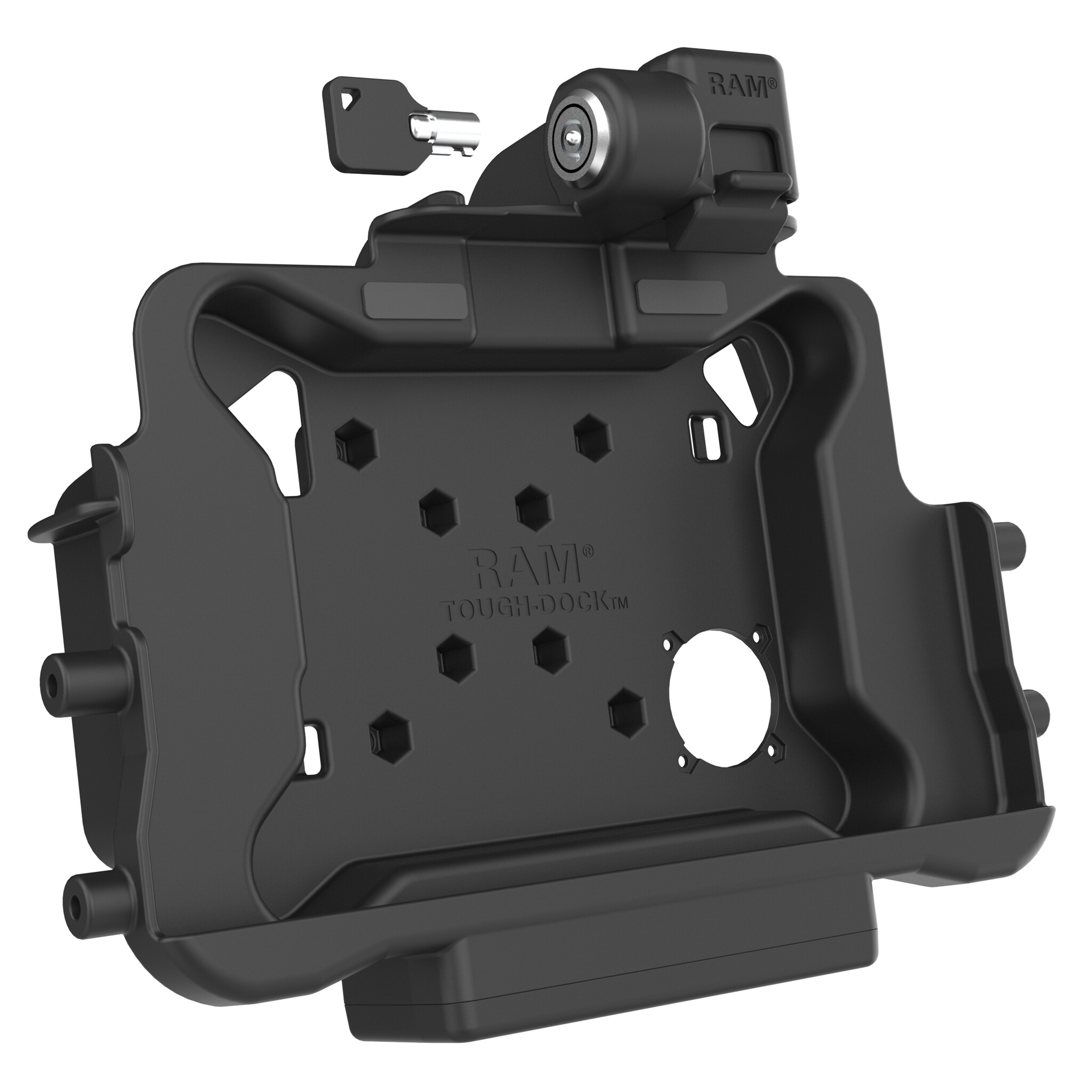 RAM MOUNT RAM-HOL-HON11PD2-DB9KLU RAM Mounts Form-Fit Holder (key-locking) for Honeywell ScanPal EDA10A Tablet in OEM Protective Boot - 5.5mm DC & Dual USB-A/DB-Sub-Anschluss