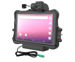 RAM-HOL-HON11PKLU RAM Mounts Form-Fit Holder (Key-Locking) for Honeywell ScanPal EDA10A Tablet in OEM Protective Boot - 5.5mm DC Power Supply