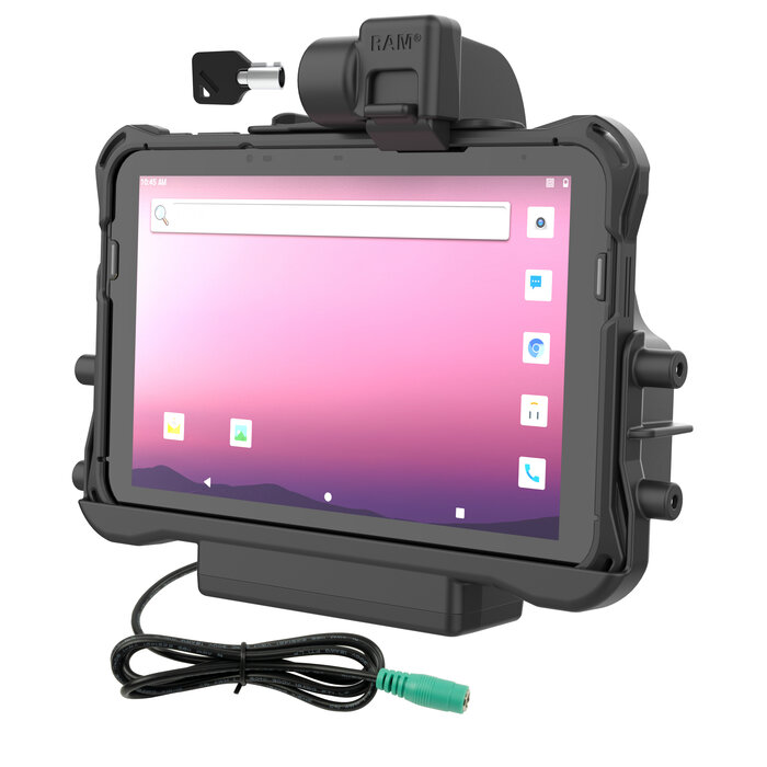 RAM MOUNT RAM-HOL-HON11PKLU RAM Mounts Form-Fit Holder (Key-Locking) for Honeywell ScanPal EDA10A Tablet in OEM Protective Boot - 5.5mm DC Power Supply
