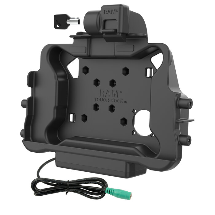 RAM MOUNT RAM-HOL-HON11PKLU RAM Mounts Form-Fit Holder (Key-Locking) for Honeywell ScanPal EDA10A Tablet in OEM Protective Boot - 5.5mm DC Power Supply