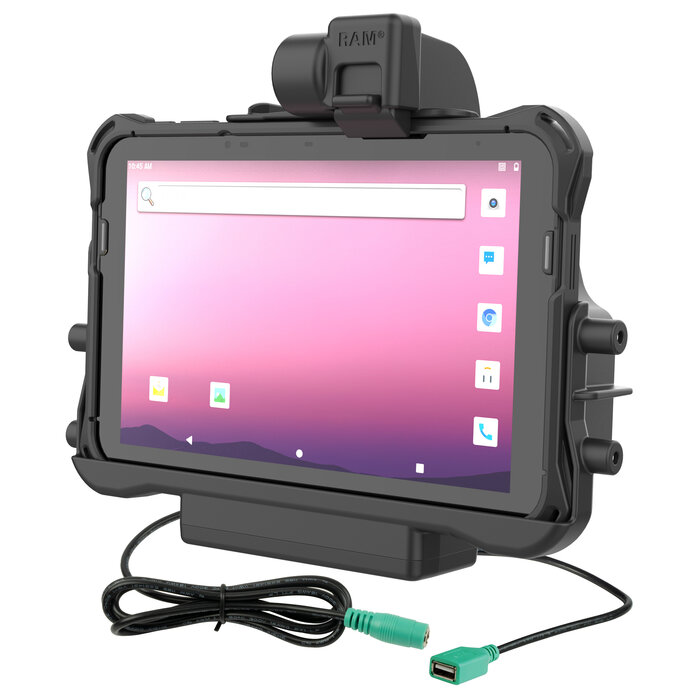 RAM MOUNT RAM-HOL-HON11PDU RAM monta un soporte de ajuste (pestillo) para tableta Honeywell ScanPal EDA10A en el maletero protector OEM - conector DC y USB-A de 5,5 mm