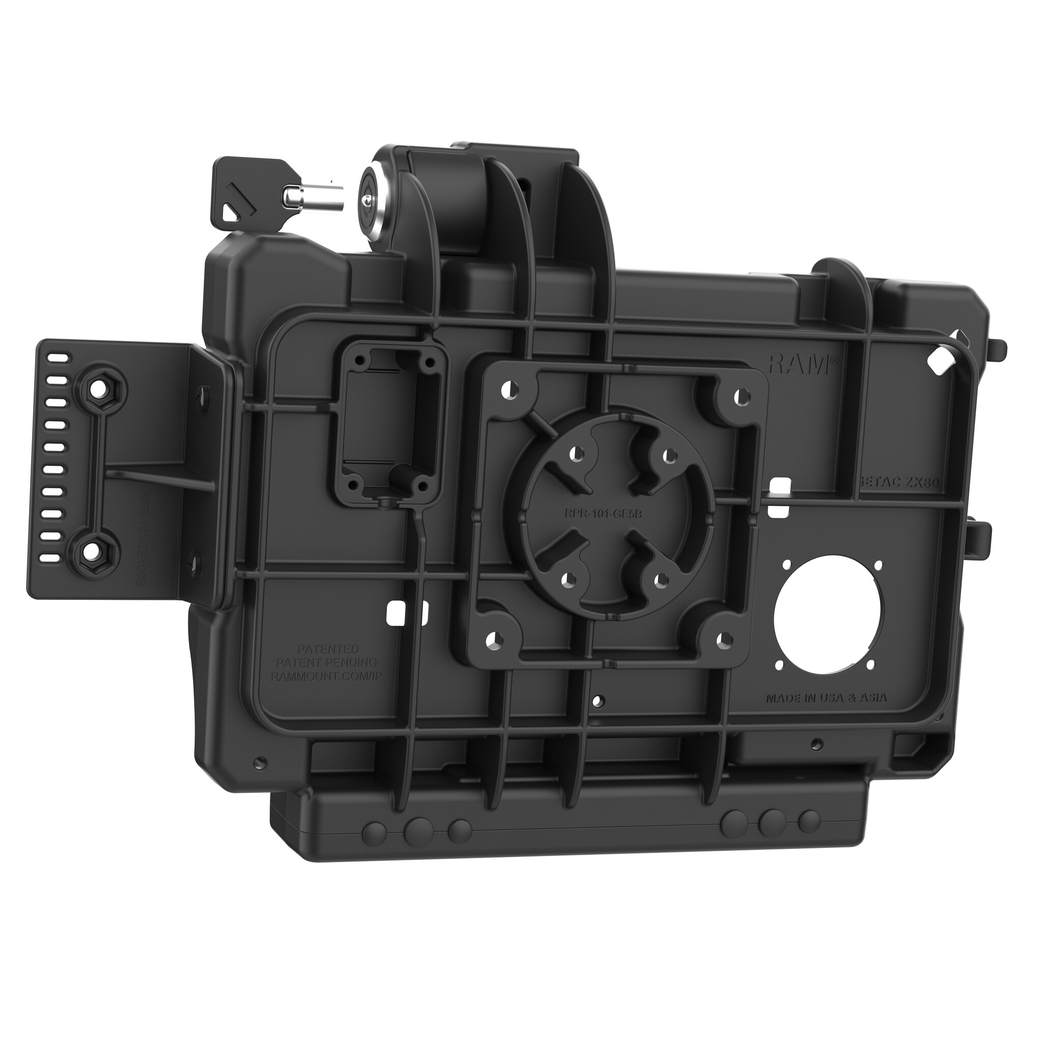 RAM MOUNT RAM-HOL-GE5KLU RAM Mounts Form-Fit Holder (Key-Locking) for Getac ZX80 Rugged Tablet