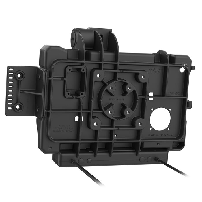 RAM MOUNT RAM-HOL-GE5PD2U RAM Mounts Form-Fit Holder (Latch) for Getac ZX80 Rugged Tablet - 5.5mm DC & Dual USB-A Connector