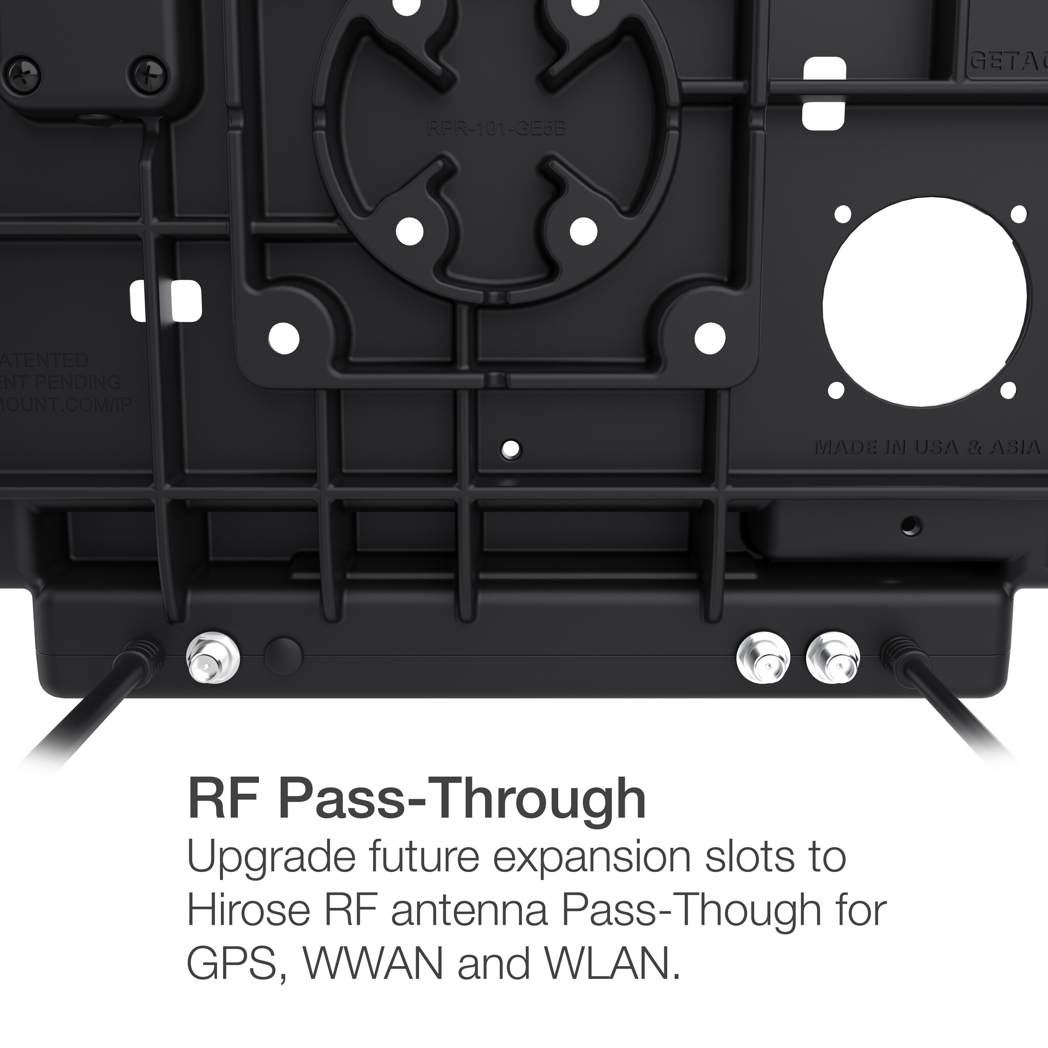 RAM MOUNT RAM-HOL-GE5PD2U RAM Mounts Form-Fit Holder (Latch) for Getac ZX80 Rugged Tablet - 5.5mm DC & Dual USB-A Connector