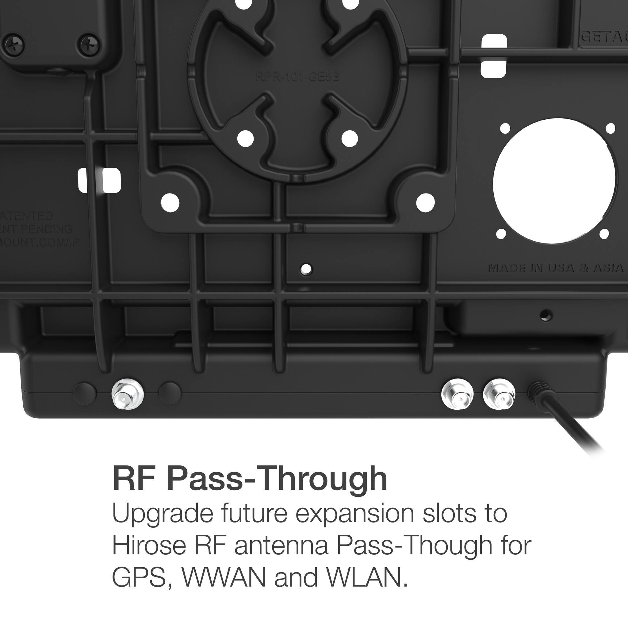 RAM MOUNT RAM-HOL-GE5PKLU RAM Mounts Form-Fit Holder (Key-Locking) for Getac ZX80 Rugged Tablet - 5.5mm DC Power Supply