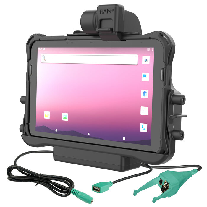 RAM MOUNT RAM-HOL-HON11PD2-DB9U RAM Mounts Form-Fit Holder (Latch) for Honeywell ScanPal EDA10A Tablet in OEM Protective Boot - 5.5mm DC & Dual USB-A/DB-Sub Connector