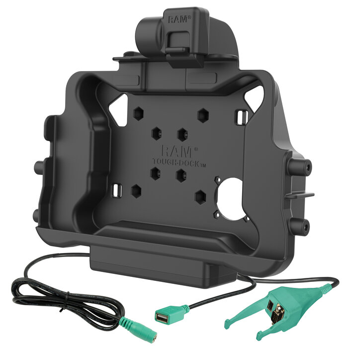 RAM MOUNT RAM-HOL-HON11PD2-DB9U RAM Mounts Form-Fit Holder (Latch) for Honeywell ScanPal EDA10A Tablet in OEM Protective Boot - 5.5mm DC & Dual USB-A/DB-Sub Connector