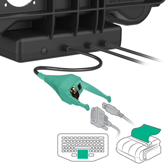 RAM MOUNT RAM-HOL-HON11PD2-DB9U RAM Mounts Form-Fit Holder (Latch) for Honeywell ScanPal EDA10A Tablet in OEM Protective Boot - 5.5mm DC & Dual USB-A/DB-Sub Connector