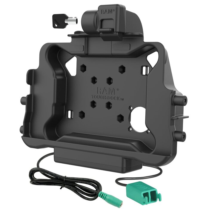 RAM MOUNT RAM-HOL-HON11PD2KLU RAM Mounts Form-Fit Holder (Key-Locking) for Honeywell ScanPal EDA10A Tablet in OEM Protective Boot - 5.5mm DC & Dual USB-A Connector