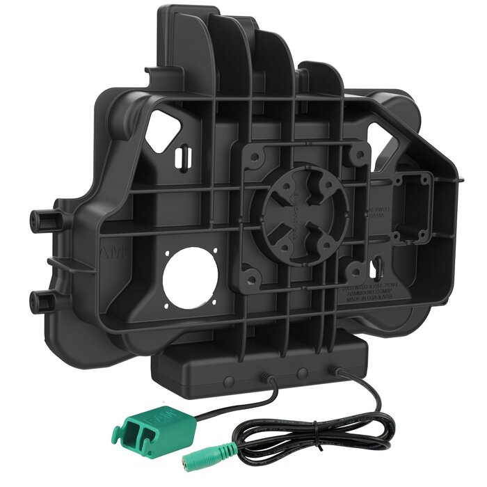 RAM MOUNT RAM-HOL-HON11PD2KLU RAM Mounts Form-Fit Holder (Key-Locking) for Honeywell ScanPal EDA10A Tablet in OEM Protective Boot - 5.5mm DC & Dual USB-A Connector