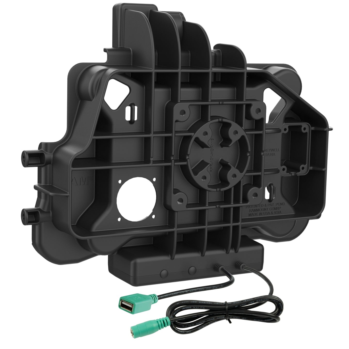 RAM MOUNT RAM-HOL-HON11PDKLU RAM Mounts Form-Fit Holder (Key-Locking) for Honeywell ScanPal EDA10A Tablet in OEM Protective Boot - 5.5mm DC & USB-A Connector
