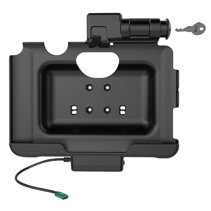 RAM MOUNT RAM-HOL-SAM57CPKLU RAM Mounts Form-Fit Holder (Key-Locking) for Samsung Tab Active Pro & Active4 Pro - in OEM/RAM Sleeve - USB-C Power Supply