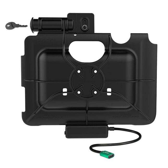 RAM MOUNT RAM-HOL-SAM57CPKLU RAM-Halterung (Key-Locking) f³r Samsung Tab Active Pro & Active4 Pro û im OEM/RAM-Sleeve û USB-C-Netzteil