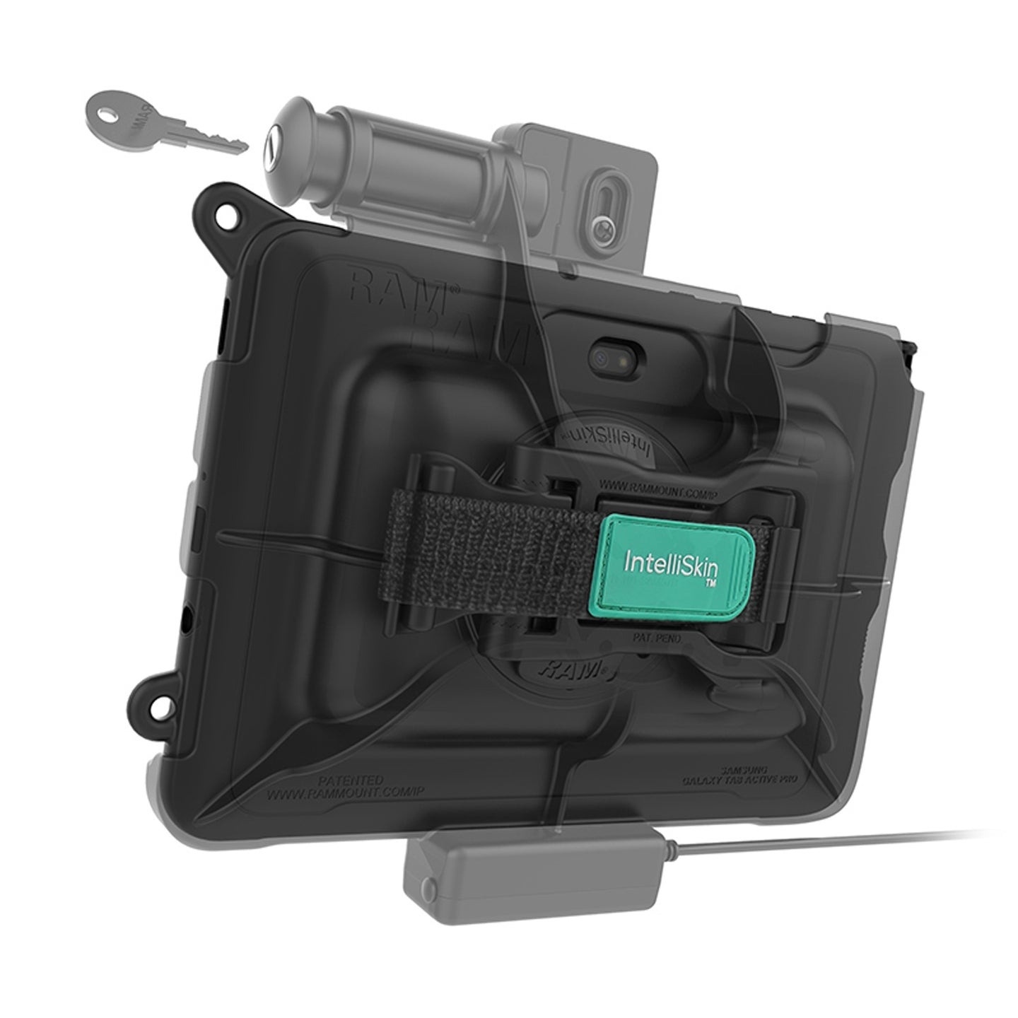 RAM MOUNT RAM-HOL-SAM57CPKLU RAM Mounts Form-Fit Holder (Key-Locking) for Samsung Tab Active Pro & Active4 Pro - in OEM/RAM Sleeve - USB-C Power Supply