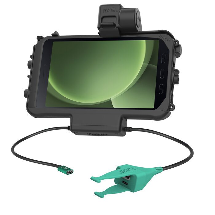 RAM MOUNT RAM-HOL-SAM58CPT-CAU Soportes de RAM Soporte de perfil bajo ajustado (Latch) para Samsung Tab Active3 y Active5 - En funda OEM/RAM - Conectores USB-C & USB-C/A