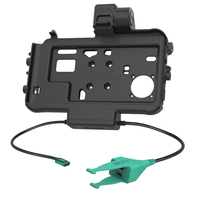 RAM MOUNT RAM-HOL-SAM58CPT-CAU RAM Mounts Form-Fit Low Profile Holder (Latch) for Samsung Tab Active3 & Active5 - In OEM/RAM Sleeve - USB-C & USB-C/A Connector