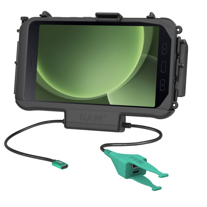 RAM MOUNT RAM-HOL-SAM60CPN-CAU Monta RAM Supporto Modulare EZ-Roll'r per Samsung Tab Active3 & Active5 - Nella custodia OEM/RAM - Connettore USB-C & USB-C/A