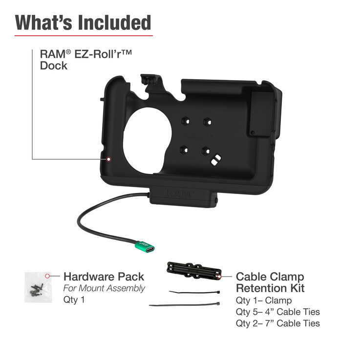 RAM MOUNT RAM-HOL-SAM60CP-OT1U RAM montiert EZ-Roll'r-Halter f³r Samsung Tab Active3 û im OtterBox uniVERSE-Gehõuse û USB-C-Anschluss