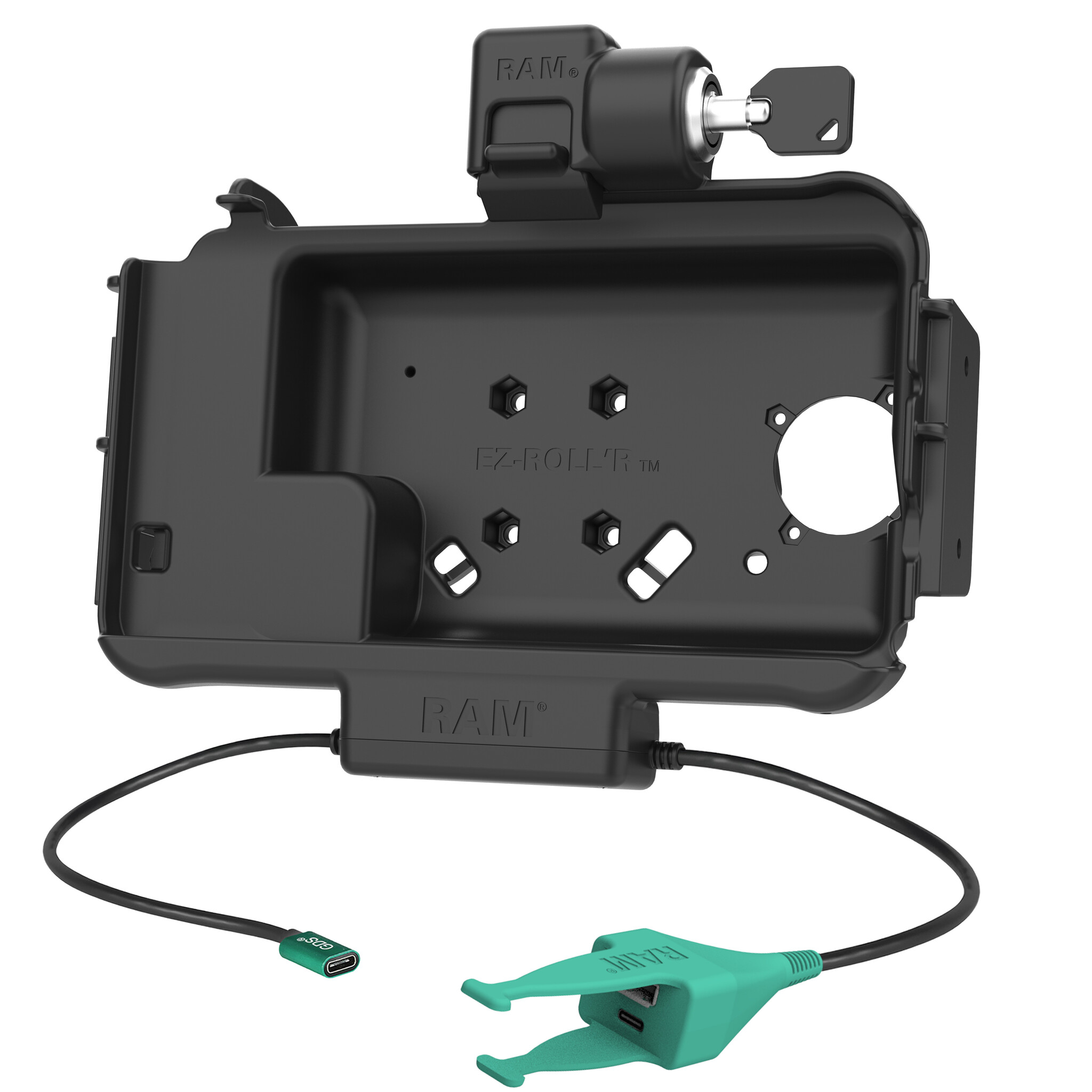 RAM MOUNT RAM-HOL-SAM58CPKLN-CAU Montaggi RAM Portaforma modulare (chiavistello a chiave) per Samsung Tab Active3 e Active5 - Nella custodia OEM/RAM - Connettore USB-C & USB-C/A