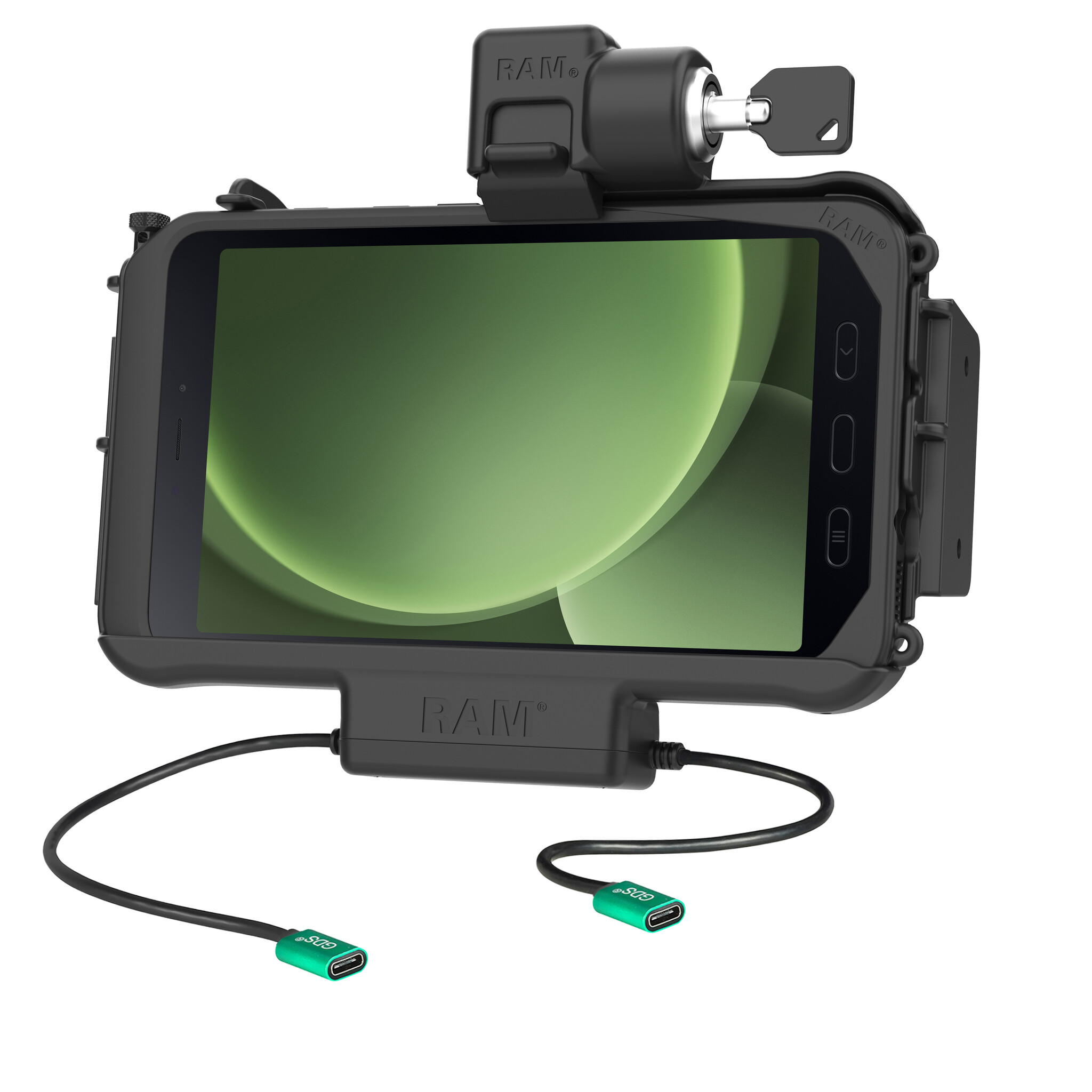 RAM MOUNT RAM-HOL-SAM58CPKLN-CU RAM monta un portaforma modulare (key-locking) per Samsung Tab Active3 e Active5 - Nella custodia OEM/RAM - Connettore USB-C di alimentazione e dati