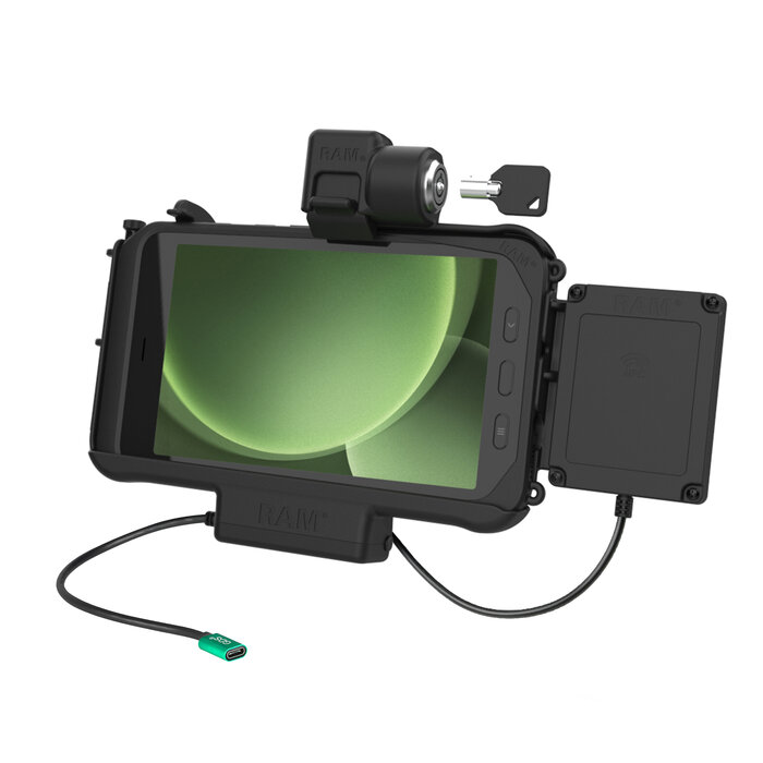 RAM MOUNT RAM-HOL-SAM58CPKL-NFCU RAM Mounts Form- Fit Holder (Key-Locking) for Samsung Tab Active3 & Active5 - In OEM/RAM Sleeve - USB-C Connector