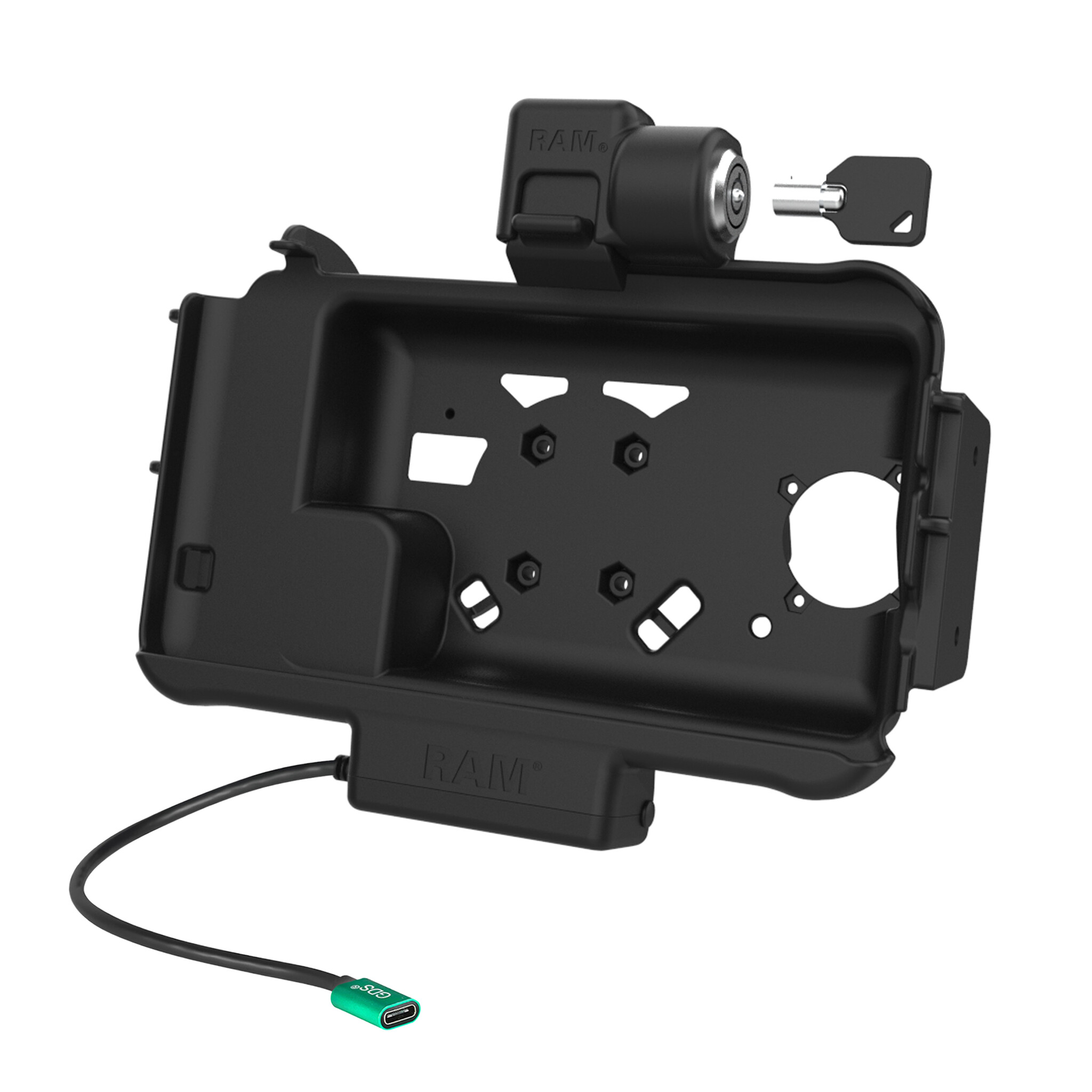 RAM MOUNT RAM-HOL-SAM58CPKLNU RAM Mounts Modular Form-Fit Holder (Key-Locking) for Samsung Tab Active3 & Active5 - In OEM/RAM Sleeve - USB-C Connector