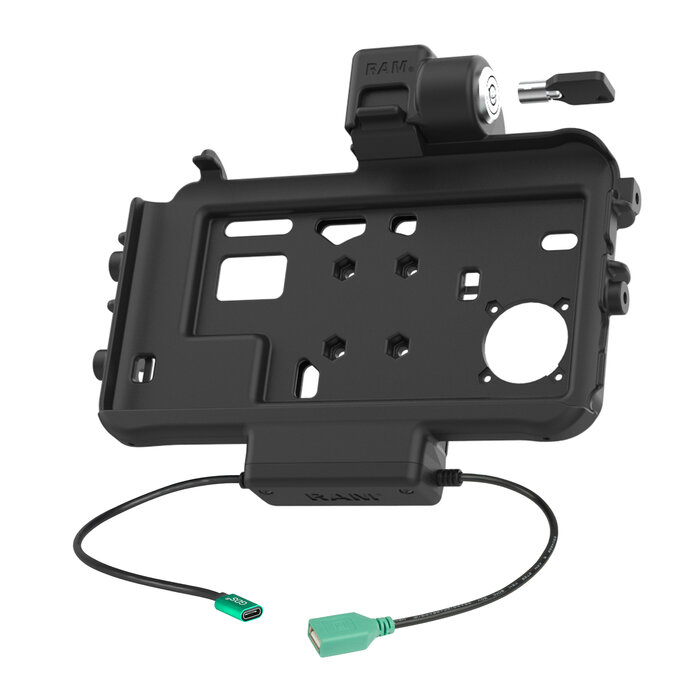 RAM MOUNT RAM-HOL-SAM58CPKLT-AU RAM Mounts Form-Fit Low Profile Holder (Key-Locking) for Samsung Tab Active3 & Active5 - In OEM/RAM Sleeve - USB-C & USB-A Connector