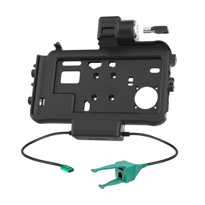 RAM MOUNT RAM-HOL-SAM58CPKLT-RJ45AU RAM Mounts Form-Fit Low Profile Holder (Key-Locking) for Samsung Tab Active3 & Active5 - In OEM/RAM Sleeve - USB-C & Dual USB-A & RJ45(Ethernet) Connector